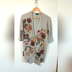 Eclipse Floral Open Front Cardigan S/M Boho Cottagecore Wrap